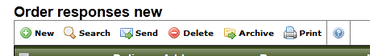 The "New" button creates an empty order response message