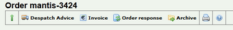 An order response message is created using the button in the toolbar