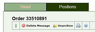 Archived messages contain an "unarchive" button instead.